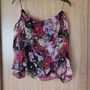 Strapless/off the shoulder flutter sleeve top